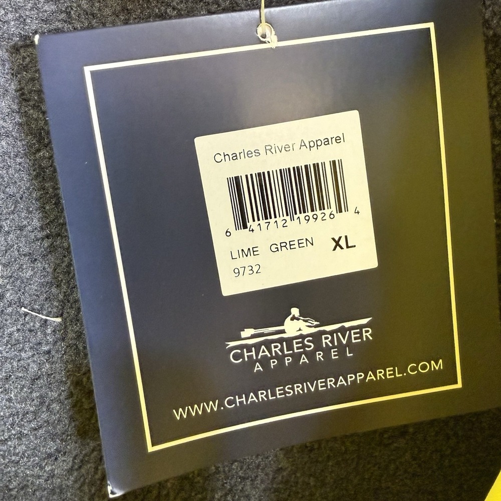 Charles River Hi Vis Jacket Cost Lime Green XL (9732) New *logo* - Picture 8 of 10